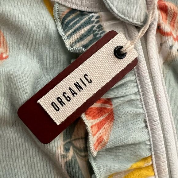 NWT Milkbarn Cotton Ruffle Zipper Footed Romper - Picture 5 of 6